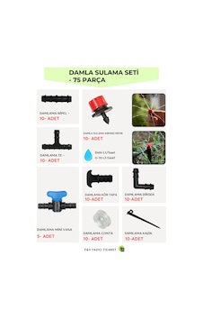 Damlama Sulama Borusu Ek Parçaları - 75 Parça Diğer Damlama Sulama Borusu Ek Parçaları - 75 Parça Diğer