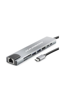 Büro Ev Ofis Cihazları İçin Gri 8port Typec Hdmi 4k Usb3 Lan Kart Okuyucu Hub Büro Ev Ofis Cihazları İçin Gri 8port Typec Hdmi 4k Usb3 Lan Kart Okuyucu Hub