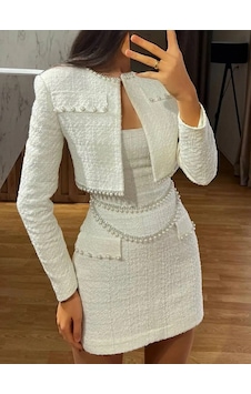 Havens Ginza Premium Elbise Ceket Set BEYAZ Havens Ginza Premium Elbise Ceket Set BEYAZ