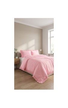 3 Parça Çarşafsız Pamuklu Kumaş Fırfırlı Çift Kişilik Nevresim Seti Pembe - 784822059 Pembe 3 Parça Çarşafsız Pamuklu Kumaş Fırfırlı Çift Kişilik Nevresim Seti Pembe - 784822059 Pembe