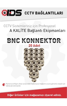 Ids - 20 Adet - Paslanmaz Metal Bnc Konnektör Güvenlik Kamerası Ids - 20 Adet - Paslanmaz Metal Bnc Konnektör Güvenlik Kamerası