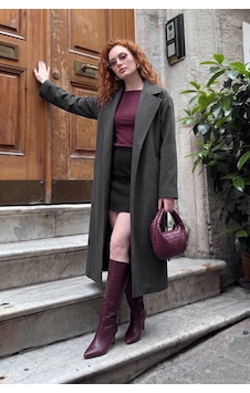 Lela Bağlamalı Kruvaze Yaka Uzun Kaban Kadın Kaban 6810428 Antrasit Lela Bağlamalı Kruvaze Yaka Uzun Kaban Kadın Kaban 6810428 Antrasit