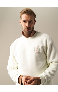 Xint Ekru Oversize Bisiklet Yaka Pamuklu Sweatshirt 300281 Xint Ekru Oversize Bisiklet Yaka Pamuklu Sweatshirt 300281