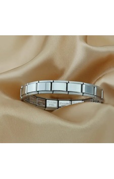 Çelik Charm Bileklik İtalyan Gümüş Gümüş