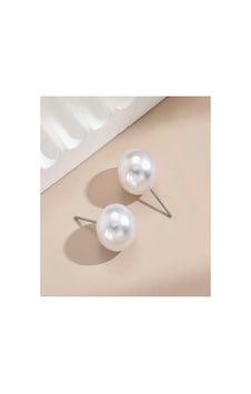 Paslanmaz Çelik Beyaz 8 Mm İnci Küpe Bar Uzunluğu 10 Mm Beyaz