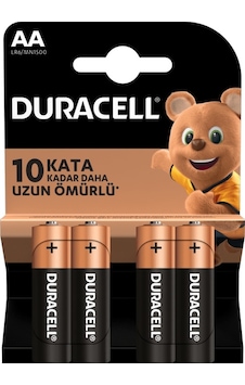 Duracell Alkalin AA Kalem Pil 1,5V 4'lü Paket (LR6 / MN1500) Duracell Alkalin AA Kalem Pil 1,5V 4'lü Paket (LR6 / MN1500)