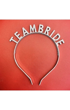 Mey İthalat Gümüş Renk Team Bride Taç Plastik Gelin Ve Nedime Tacı