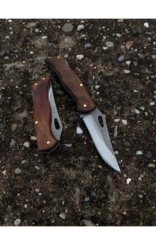El Yapımı Katlanır Çakı 17 Cm 4116 Alman Paslanmaz Çelik, Kök Ceviz Kabza, Sırttan Kilitli Emniyetli Mekanizma, Kamp Outdoor Ve Günlük Kullanım Çakısı Kahverengi