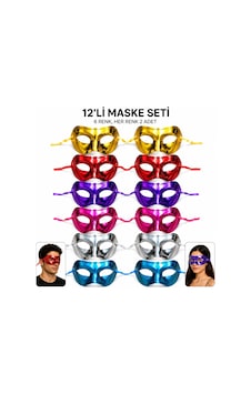 12& 39 Li - 238 - Metalik Venedik Parti Maskesi Seti 6 - Csmo-tex - Renk Karışık Yetişkin 12& 39 Li - 238 - Metalik Venedik Parti Maskesi Seti 6 - Csmo-tex - Renk Karışık Yetişkin