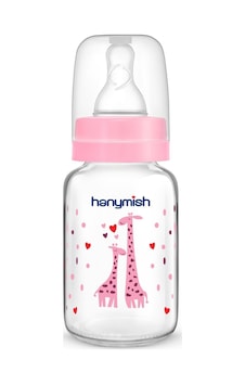 Hanymish Cam Biberon 125 Ml 0-6 Ay - Pembe Hanymish Cam Biberon 125 Ml 0-6 Ay - Pembe