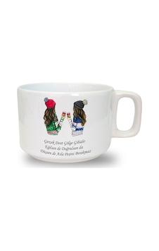 Gerçek Dost Baskılı Seramik Beyaz Kahve Kupası Gerçek Dost Baskılı Seramik Beyaz Kahve Kupası