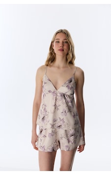 Penti Pastel Bej Petal Saten Şort Pijama Altı Penti Pastel Bej Petal Saten Şort Pijama Altı