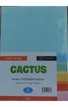 Cactus Fotokopi Kağıdı Renkli A4 80 Gr. 50'li 5 Renk
