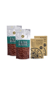 Kahve Dünyası Filtre Kahve 2 x 250 G + Filtre Kahve Kağıdı 4 No 2 x 80'li Kahve Dünyası Filtre Kahve 2 x 250 G + Filtre Kahve Kağıdı 4 No 2 x 80'li