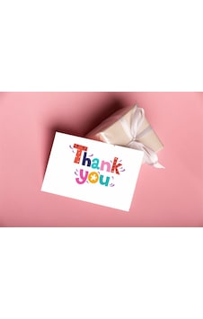 Thank You Teşekkür Kartı - 5x8 Cm - 50 Adet Thank You Teşekkür Kartı - 5x8 Cm - 50 Adet