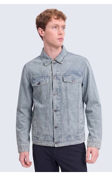 Hatemoğlu Gri Slim Fit Bebe Yaka Kot Ceket Hatemoğlu Gri Slim Fit Bebe Yaka Kot Ceket