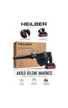 Heilber Ba011511 Akülü Üfleme Makinesi 21v Yaprak Ve Toz Üfleme Blower 2 Batarya 1 Şarj Aleti Hız Ayarlı