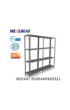 Mekoraf Mekoraf 43 X 93 2 Metre 4 Katlı 2 Ünite Raf Sistemi Mekoraf Mekoraf 43 X 93 2 Metre 4 Katlı 2 Ünite Raf Sistemi