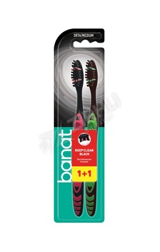 Banat Diş Fırçası Deep Clean Black 1+1 Orta Banat Diş Fırçası Deep Clean Black 1+1 Orta