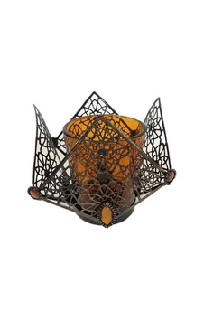 Dekoratif Mumluk 8x8x8cm Ebatında Şık Tasarım Cam Bardaklı Metal Mumluk Çok Renkli Dekoratif Mumluk 8x8x8cm Ebatında Şık Tasarım Cam Bardaklı Metal Mumluk Çok Renkli