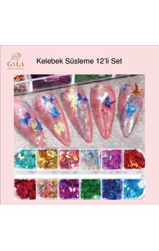 Gala Professional Kelebek Süsleme Seti 12'li Gala Professional Kelebek Süsleme Seti 12'li