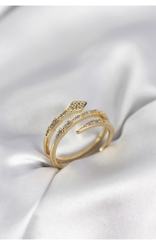 Yılan Model Gold Renk Zirkon Taşlı Kadın Yüzük Renkli Yılan Model Gold Renk Zirkon Taşlı Kadın Yüzük Renkli