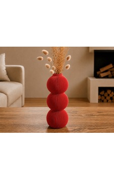 Alvera Modern 3 Küre Dekoratif Vazo Minimal Çiçek Vazosu, Masaüstü Ev Ve Ofis Dekoru - Kırmızı Alvera Modern 3 Küre Dekoratif Vazo Minimal Çiçek Vazosu, Masaüstü Ev Ve Ofis Dekoru - Kırmızı