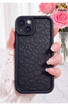 Fibaks iPhone 13/14 Uyumlu Kılıf Yumuşak Siyah Leopar Desenli Yumuşak Kamera Korumalı Silikon Kapak Fibaks iPhone 13/14 Uyumlu Kılıf Yumuşak Siyah Leopar Desenli Yumuşak Kamera Korumalı Silikon Kapak