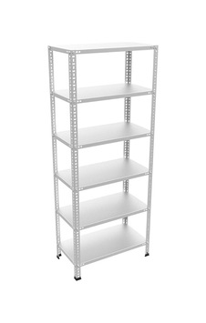 6 Katli Galvaniz Çelik Raf 43x60x200 Gümüş