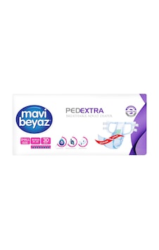 Mavi Beyaz Ped Ekstra Tekstil Yüzeyli Bel Bantlı Hasta Bezi Small M Mavi Beyaz Ped Ekstra Tekstil Yüzeyli Bel Bantlı Hasta Bezi Small M