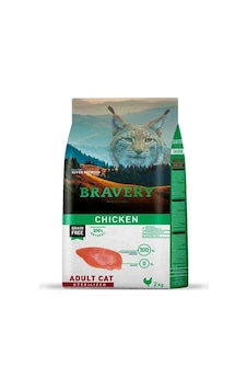 Bravery Tahılsız Tavuklu Kısırlaştırılmış Yetişkin Kedi Maması 2 KG Bravery Tahılsız Tavuklu Kısırlaştırılmış Yetişkin Kedi Maması 2 KG