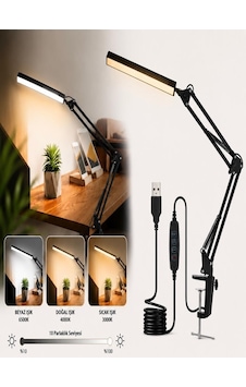 Katlanabilir Led Akrobat Masa Lambası Siyah