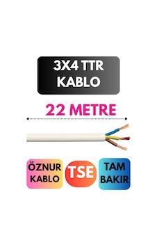 Öznur 3x4 Ttr Kablo Metre Seçenekli Beyaz - 22mt Öznur 3x4 Ttr Kablo Metre Seçenekli Beyaz - 22mt
