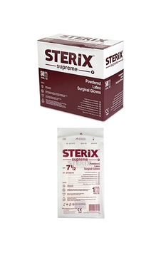 Sterix Supreme P Midi No: 7.5 Pudralı Steril Cerrahi Eldiven Sterix Supreme P Midi No: 7.5 Pudralı Steril Cerrahi Eldiven