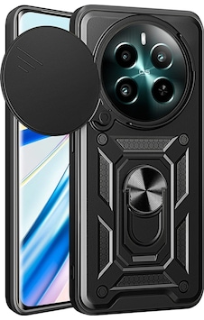 Realme 12 Plus Kılıf Magnetik Standlı Kamera Korumalı Zore Sürgülü Vega Kapak