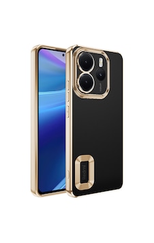 Zore Redmi Note 14 4g Kılıf Kamera Korumalı Logo Gösteren Omsy Omega Kapak - Gold Altın