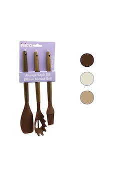 İbico İ22-011 Renkli Silikon Mutfak Seti - Ahşap Akasya Saplı Yumurta Fırçası, Makarna Kaşık, Spatula 27-30cm- 12'li Paket İbico İ22-011 Renkli Silikon Mutfak Seti - Ahşap Akasya Saplı Yumurta Fırçası, Makarna Kaşık, Spatula 27-30cm- 12'li Paket