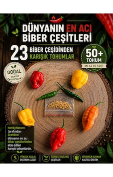 23 Çeşit Acı Biber Tohumu Karışık 50+ Adet 1 Paket