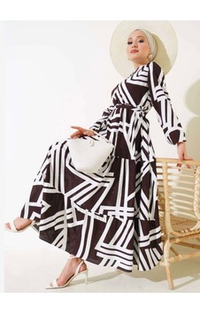 Lovie Moda Kadın Hakim Yaka Elbise Kahverengi Lovie Moda Kadın Hakim Yaka Elbise Kahverengi