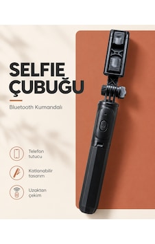 Bluetooth Kumandalı Katlanabilir Selfie Çubuğu Ve Telefon Tutucu - Lisinya Bluetooth Kumandalı Katlanabilir Selfie Çubuğu Ve Telefon Tutucu - Lisinya