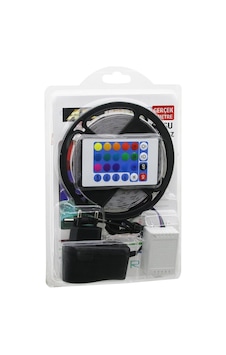 Atc Led Strıp El-07-rus-k 5mt Kumandalı - Adaptörlü Rgb Renkli Şerit Led Ip65 Su Geçirmez Smd 2835 1