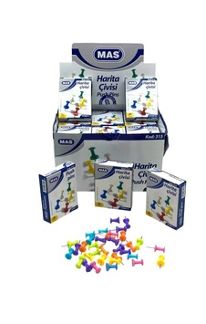 648 Adet Harita Çivisi Mantar Pano İğnesi 12x18pcs Renkli Silindirik 4915