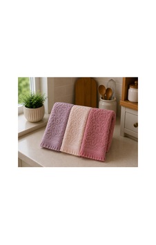 3'lü Jakarlı Püsküllü Mutfak Havlusu Seti 30x50 Cm %100 Pamuk - Softrosette Çok Renkli 3'lü Jakarlı Püsküllü Mutfak Havlusu Seti 30x50 Cm %100 Pamuk - Softrosette Çok Renkli