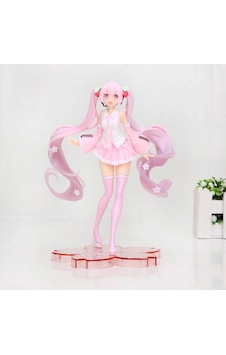 Anime Pink Hatsune Miku Sakura Fügürü 20 Cm Anime Pink Hatsune Miku Sakura Fügürü 20 Cm