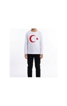 Es Eyüp Selda Erkek Çocuk Ay Yıldız Türk Bayraklı Uzun Kollu Tişört Beyaz Es Eyüp Selda Erkek Çocuk Ay Yıldız Türk Bayraklı Uzun Kollu Tişört Beyaz