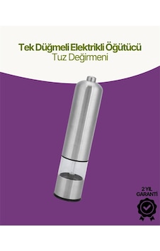 Zenvia Elektrikli Baharat Öğütücü Pilli Paslanmaz Çelik Otomatik Tuz Karabiber Değirmeni Znv2026
