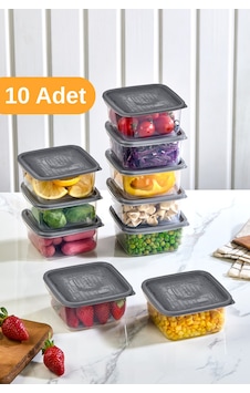Esti 10 Adet - 550ml Orta Kapaklı Gıda Saklama Kabı Buzdolabı Düzenleyici Kahvaltılık - 10x10x5,5 Cm Şeffaf Esti 10 Adet - 550ml Orta Kapaklı Gıda Saklama Kabı Buzdolabı Düzenleyici Kahvaltılık - 10x10x5,5 Cm Şeffaf