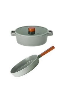 Neoflam Fika Gri Döküm 24 cm Tencere & Tava Seti Neoflam Fika Gri Döküm 24 cm Tencere & Tava Seti