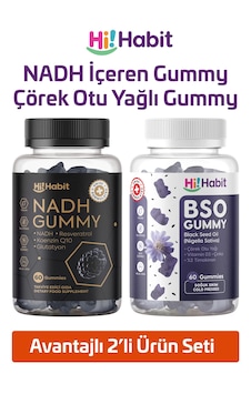 Hi Habit Nadh & Çörek Otu Gummy Q10 B12 D3 Çinko 2x60 Adet Hi Habit Nadh & Çörek Otu Gummy Q10 B12 D3 Çinko 2x60 Adet