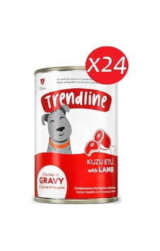 Trendlıne Konserve Sos İçinde Et Parçacıklı Kuzu Etli Yetişkin Köpek Maması 400 G 24 Adet Trendlıne Konserve Sos İçinde Et Parçacıklı Kuzu Etli Yetişkin Köpek Maması 400 G 24 Adet